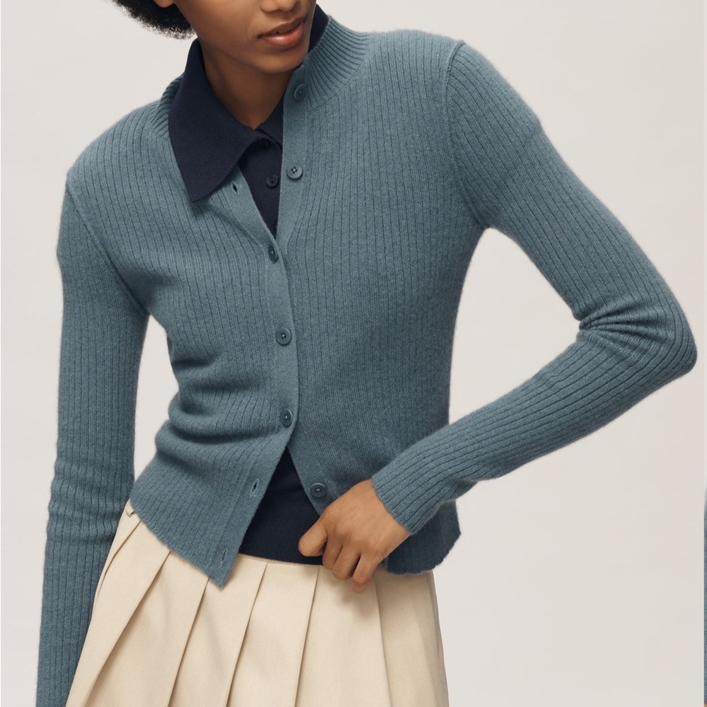 Anthropologie Ribbed Cashmere Cardigan Sweater NWT